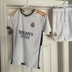 Real Madrid White Soccer Jersey and Short Set - Jude Bellingham